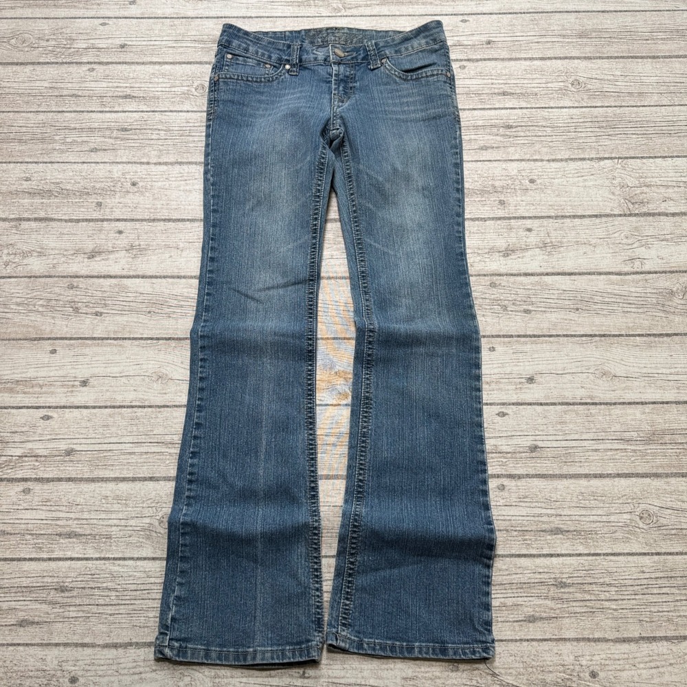 Y2K Bongo Tokyo Jeans Women's 7 Blue Denim Low Rise Bootcut Stretch Medium Wash